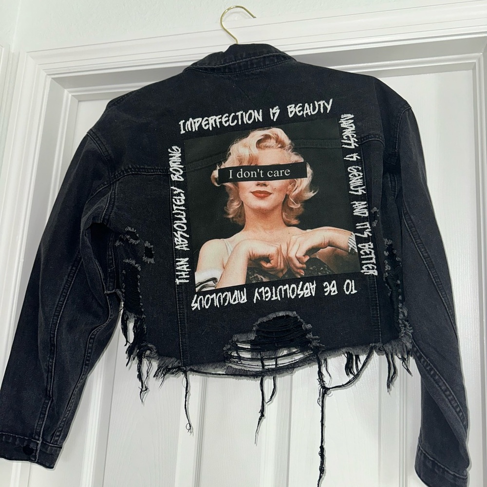 Black Distressed Denim Jacket